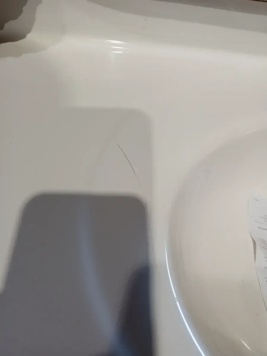 37 in. Single Sink White Bath Vanity with Cultured scratched across Marble Top (Assembled) - image 3