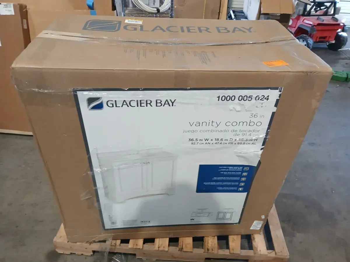 37 in. Single Sink White Bath Vanity with Cultured scratched across Marble Top (Assembled) - image 7