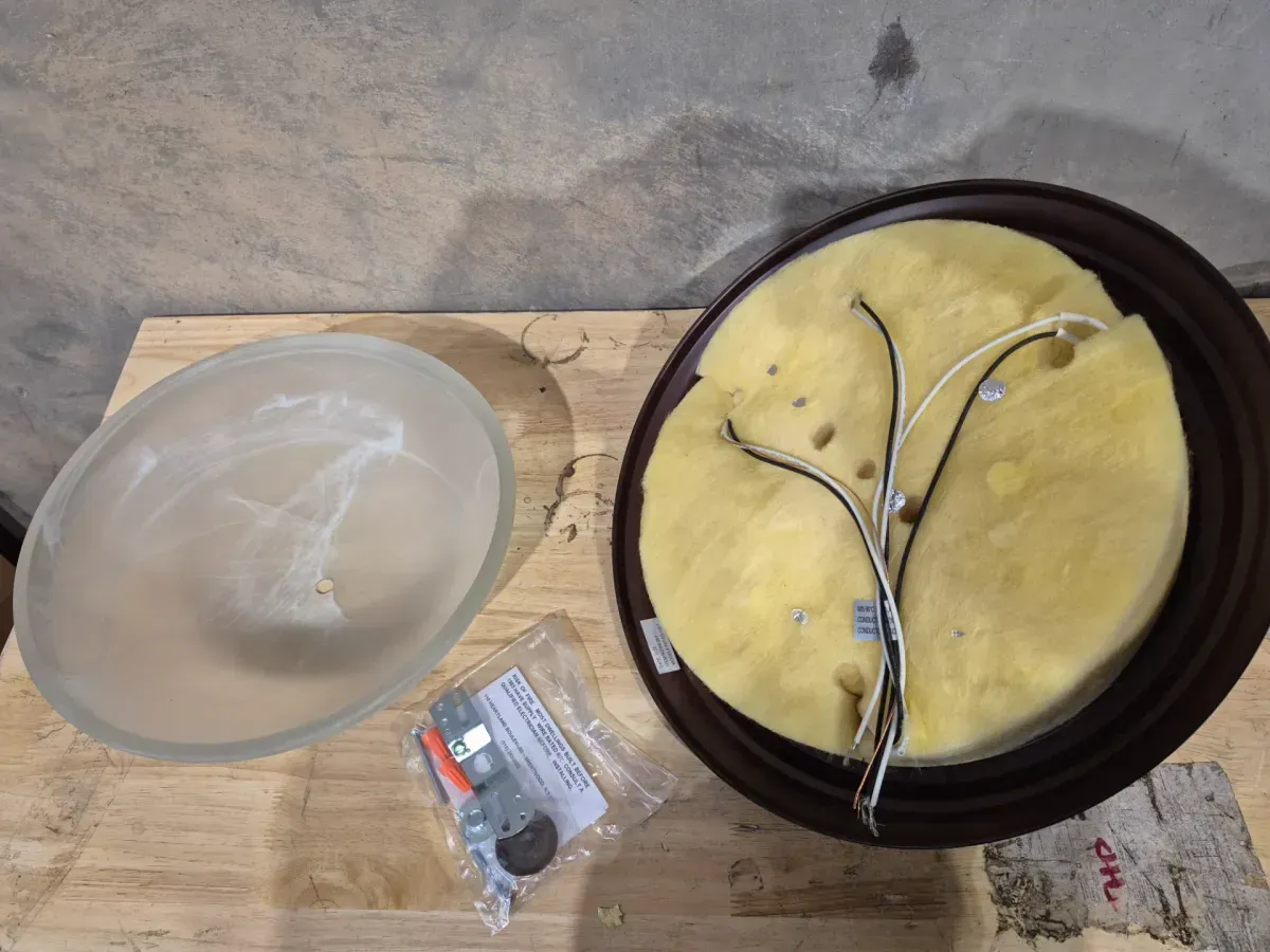 3-Light Old Bronze Flush Mount with Alabaster Glass - image 3