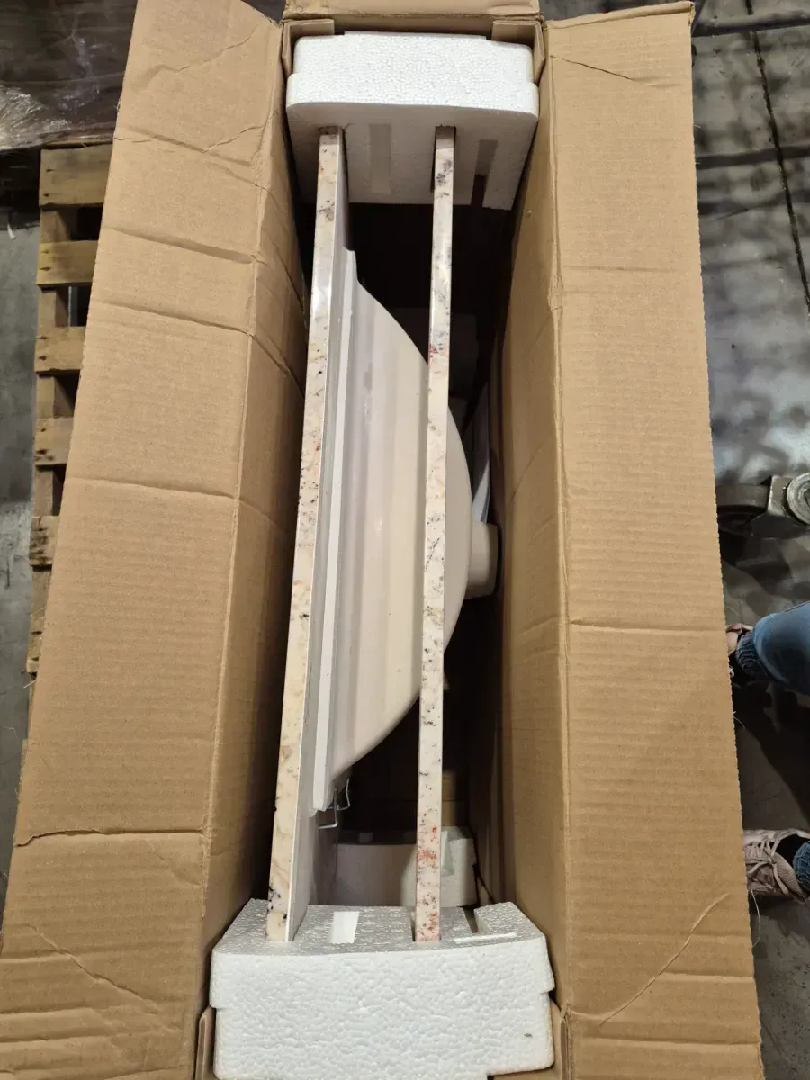 31 in. W x 19 in. D Cultured Marble Vanity Top in Solid White with Solid White Basin with 4 in. Faucet Spread - image 4