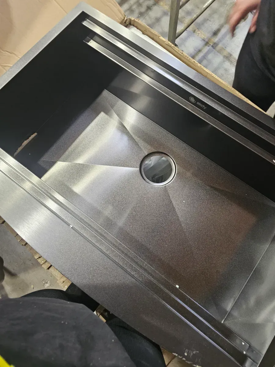 All-in-One Matte Black Finished Stainless Steel 33 in. x 22 in. Farmhouse Apron Mount Kitchen Sink with Faucet - image 4