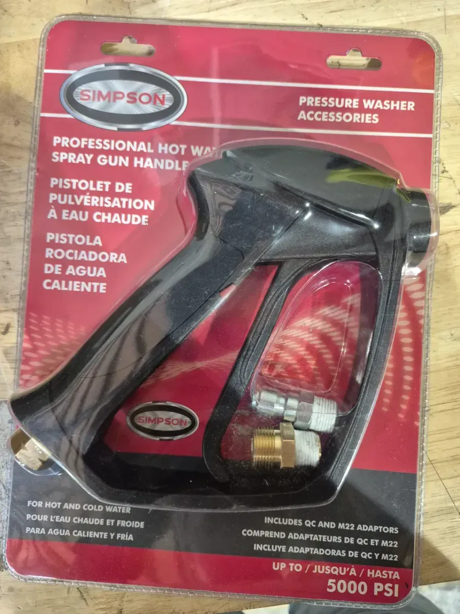 Professional Spray Gun with 1/4 in. FNPT Outlet Connection for Hot Water Pressure Washers, M22 and QC Adapters Included - image 3