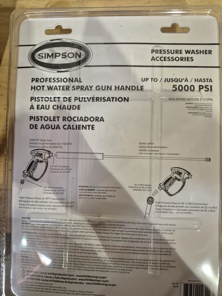 Professional Spray Gun with 1/4 in. FNPT Outlet Connection for Hot Water Pressure Washers, M22 and QC Adapters Included - image 4