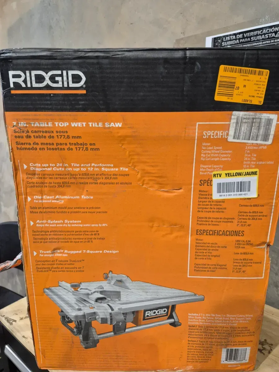RIDGID 6.5-Amp 7 in. Blade Corded Table Top Wet Tile Saw - image 3