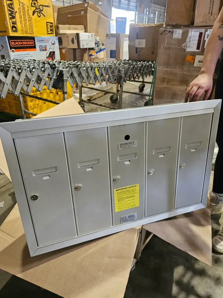 Recessed Wall Mount Vertical Mailbox with 5 Compartments in Anodized Aluminum - image 2