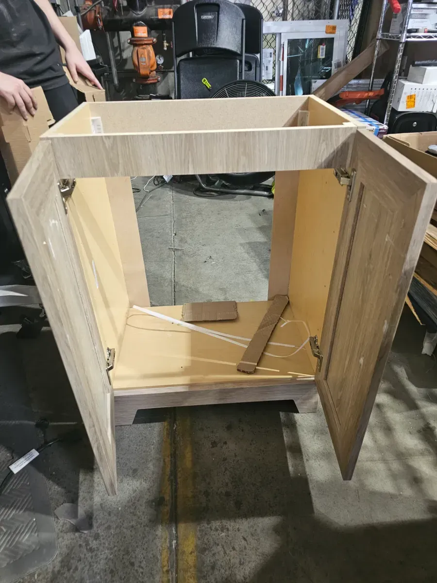 Brindle 24.5 in. W x 16.25 in. D x 33.8 in. H Single Sink Bath Vanity in Sandstone with White Cultured Marble Top - image 3