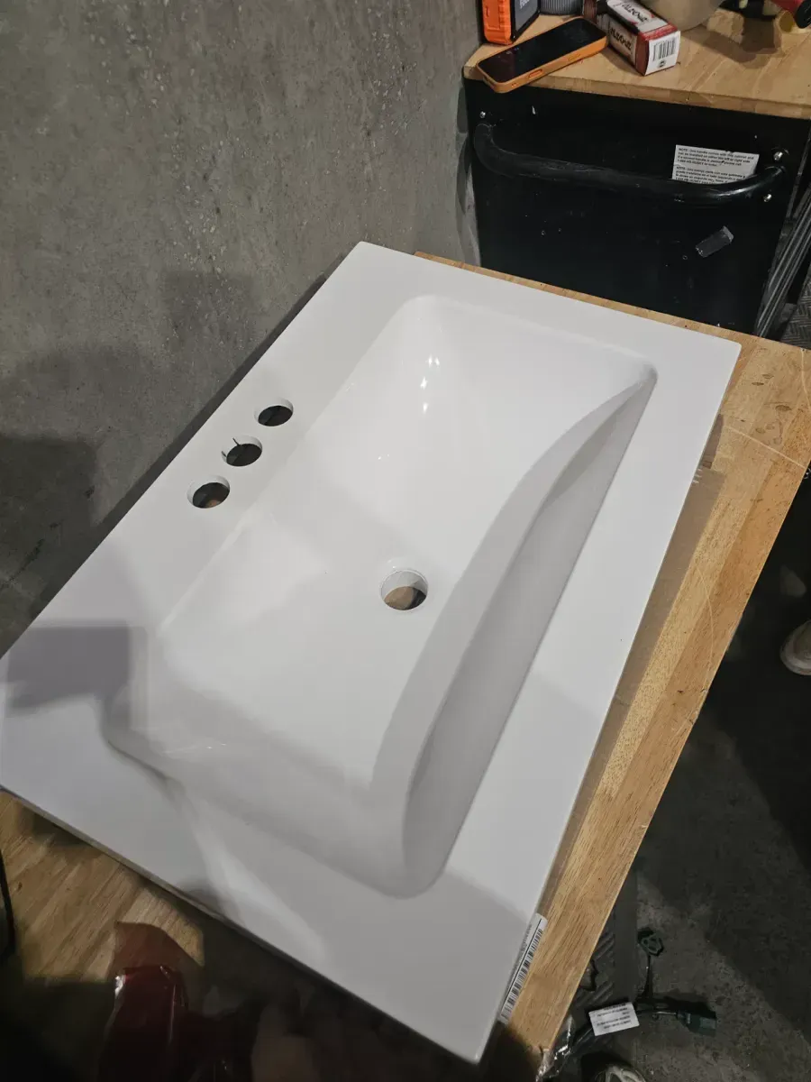 Brindle 24.5 in. W x 16.25 in. D x 33.8 in. H Single Sink Bath Vanity in Sandstone with White Cultured Marble Top - image 4