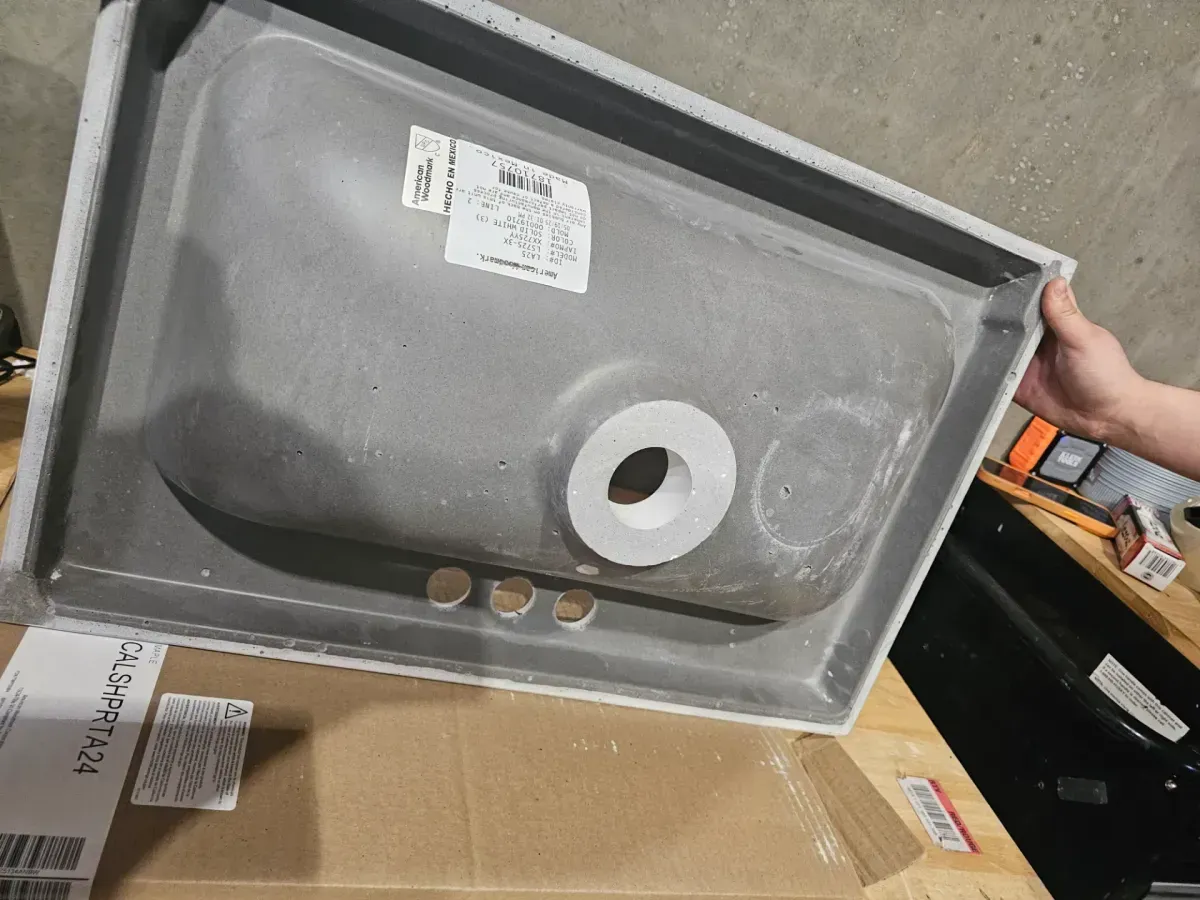 Brindle 24.5 in. W x 16.25 in. D x 33.8 in. H Single Sink Bath Vanity in Sandstone with White Cultured Marble Top - image 5