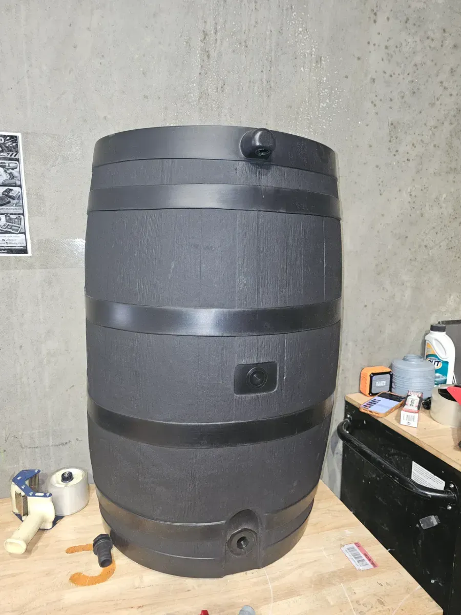 50 Gal. Rain Barrel Black Colour with Plastic Spigot - image 2