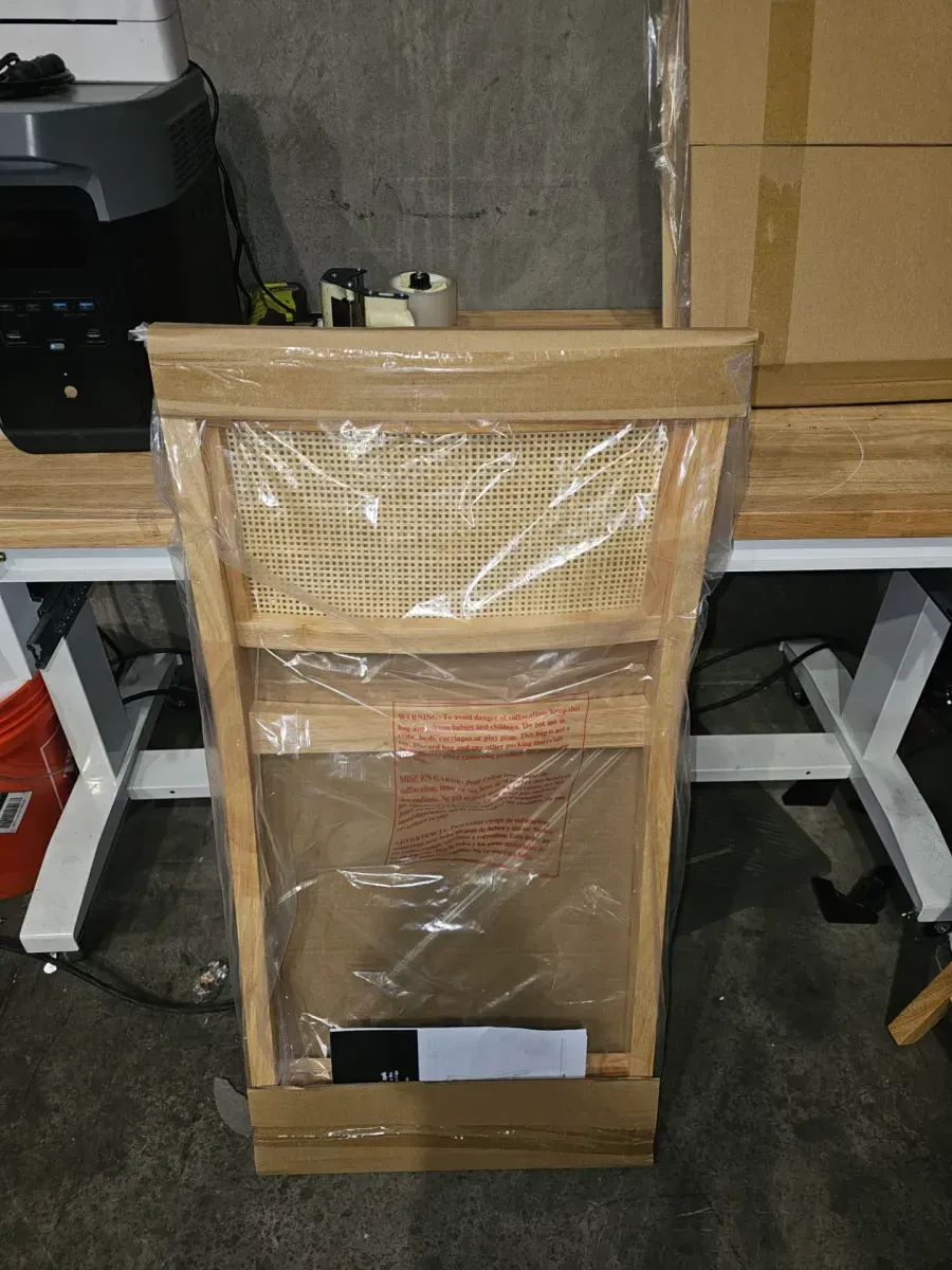 Lewis 25.25 in. Natural Cane Low Back Wood Counter Stool with Fabric Seat Set of 2 - image 3