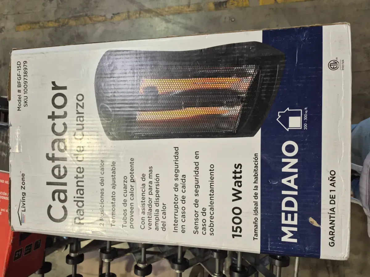 1500-Watt Black Electric Tower Quartz Infrared Space Heater with Thermostat - image 2