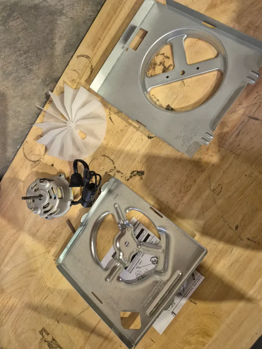 Universal Bathroom Exhaust Fan Motor and Blower Wheel Replacement Kit - image 5