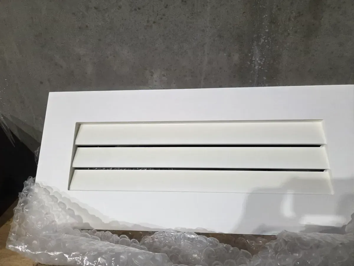 32 in. x 14 in. Rectangular White PVC Paintable Gable Louver Vent Functional - image 2