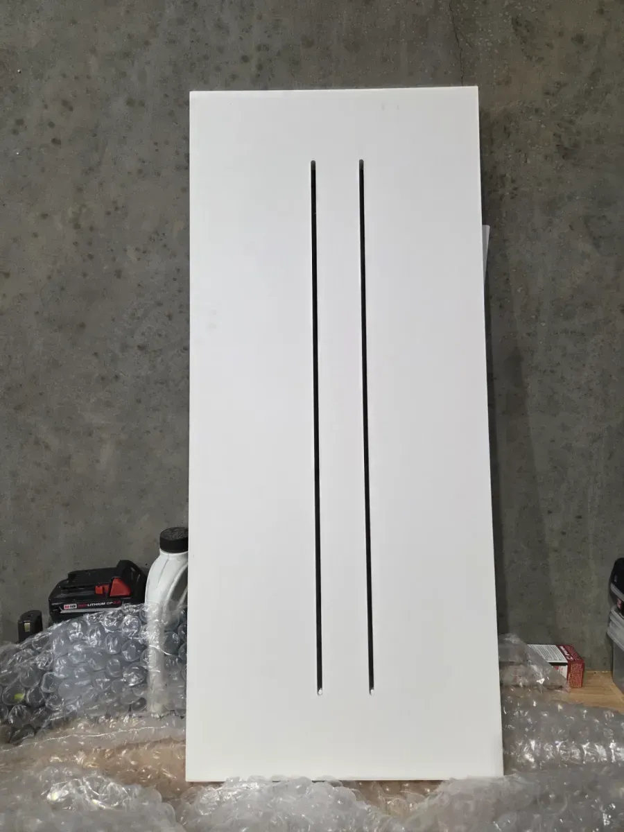 32 in. x 14 in. Rectangular White PVC Paintable Gable Louver Vent Functional - image 3