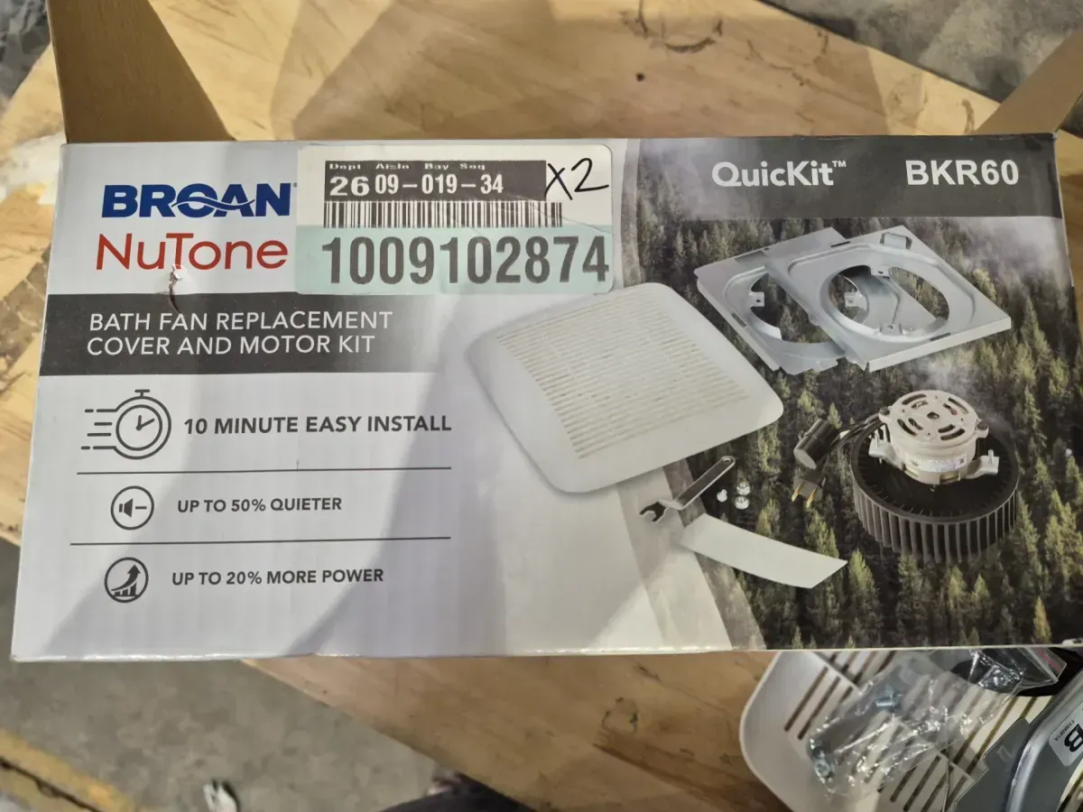 Broan-NuTone QuicKit 60 CFM 3.0 Sones Bathroom Replacement Motor and Grille/Cover - image 5