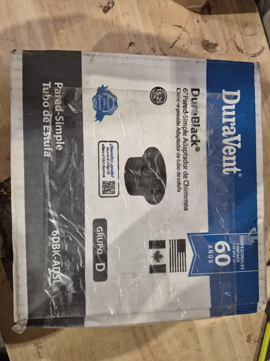 DuraBlack Stove Pipe 6in. Diameter Snap-Lock Adapter w/ Trim - image 2