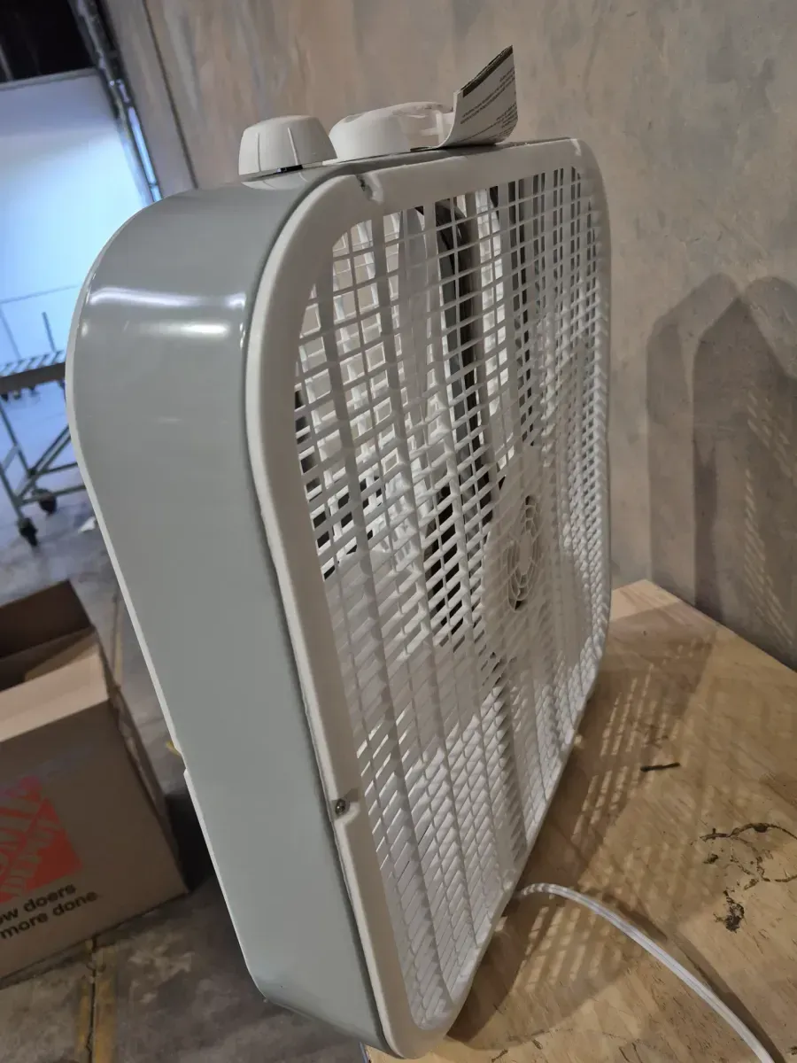 Lasko 20 in. 3 Speed Air Circulating Box Fan for Home in White with Save Smart Technology, 1820 CFM and Carry Handle - image 6