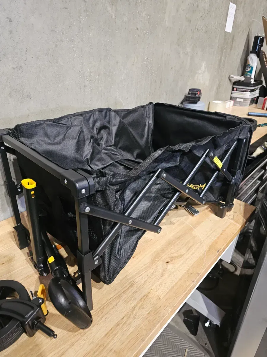 4.6 cu. ft. Steel Collapsible Tailgating Garden Cart with Adjustable Handle, All-Terrain Wheels - image 2