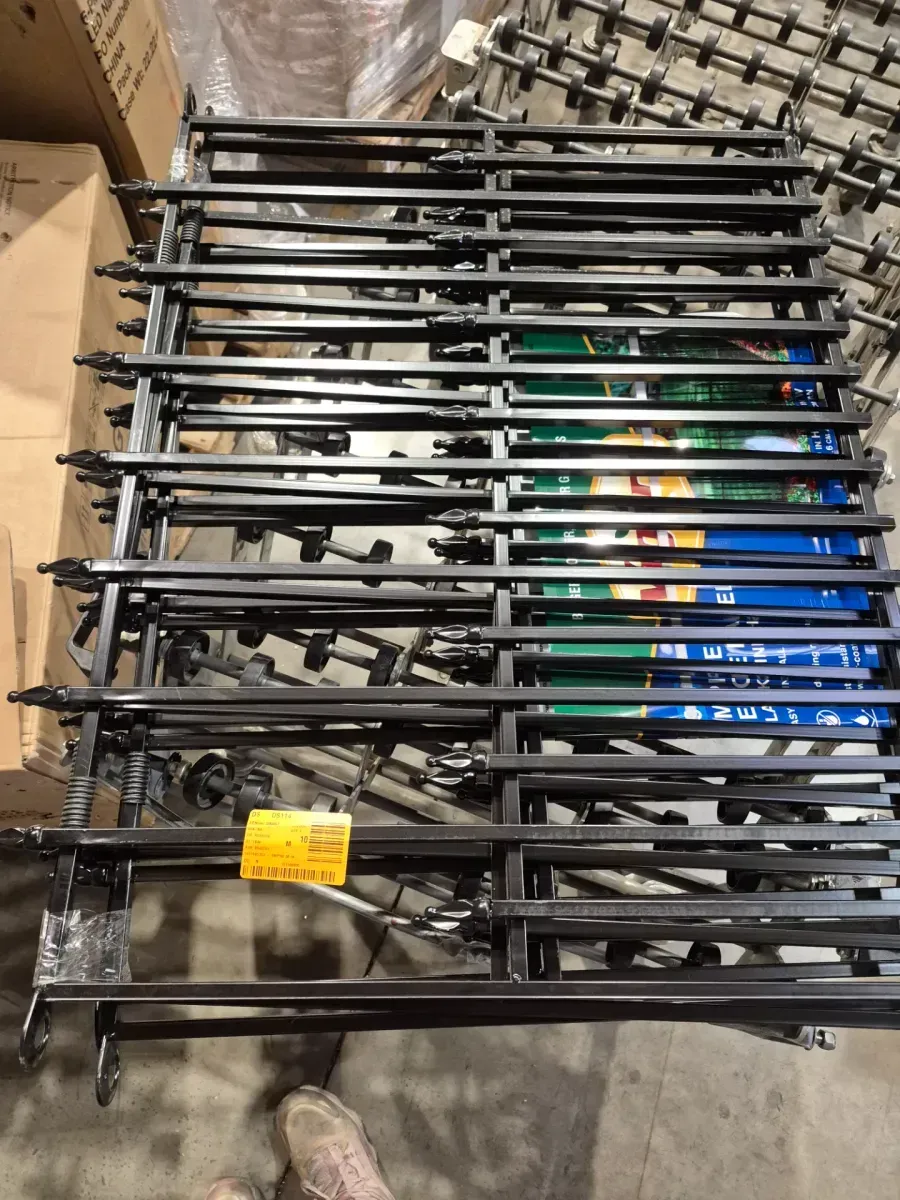 Empire 29 in. H x 36 in. W Black Steel 3-Rail Fence Panel (4-Pack) - image 2