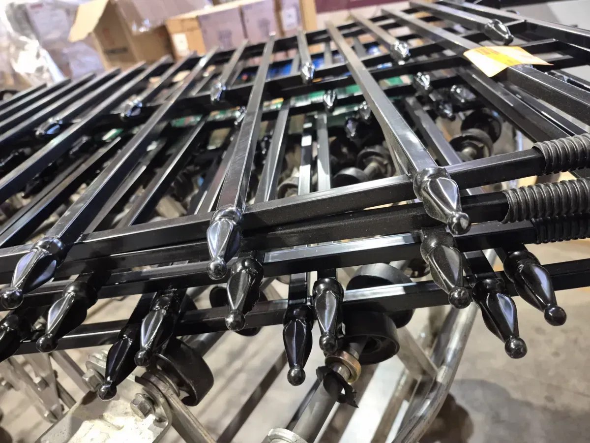 Empire 29 in. H x 36 in. W Black Steel 3-Rail Fence Panel (4-Pack) - image 4