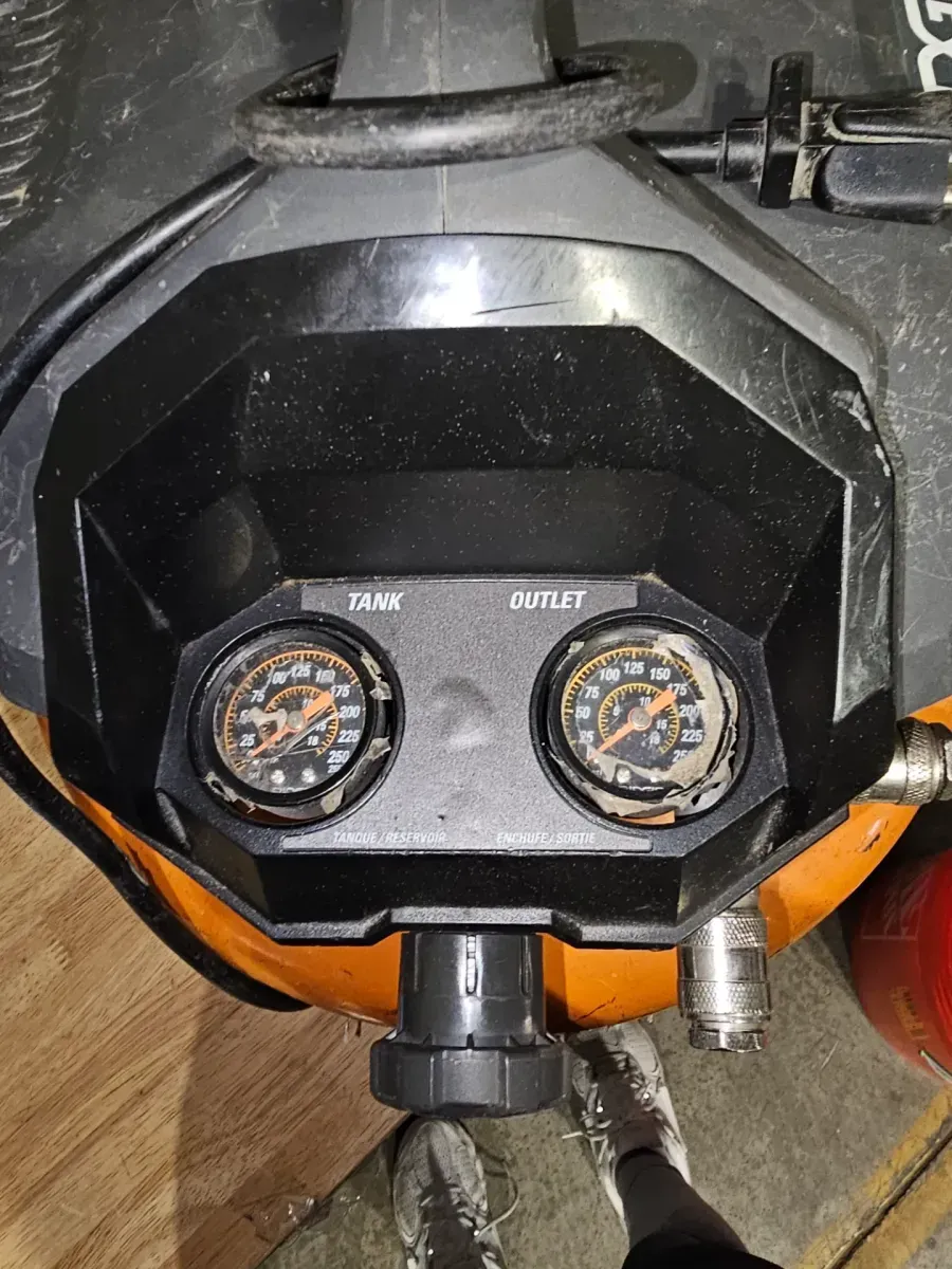 6 Gal. 150 PSI Portable Electric Oil-Free Jobsite Pancake Air Compressor with Dual Pressure Gauges and 2-Quick Couplers - image 3