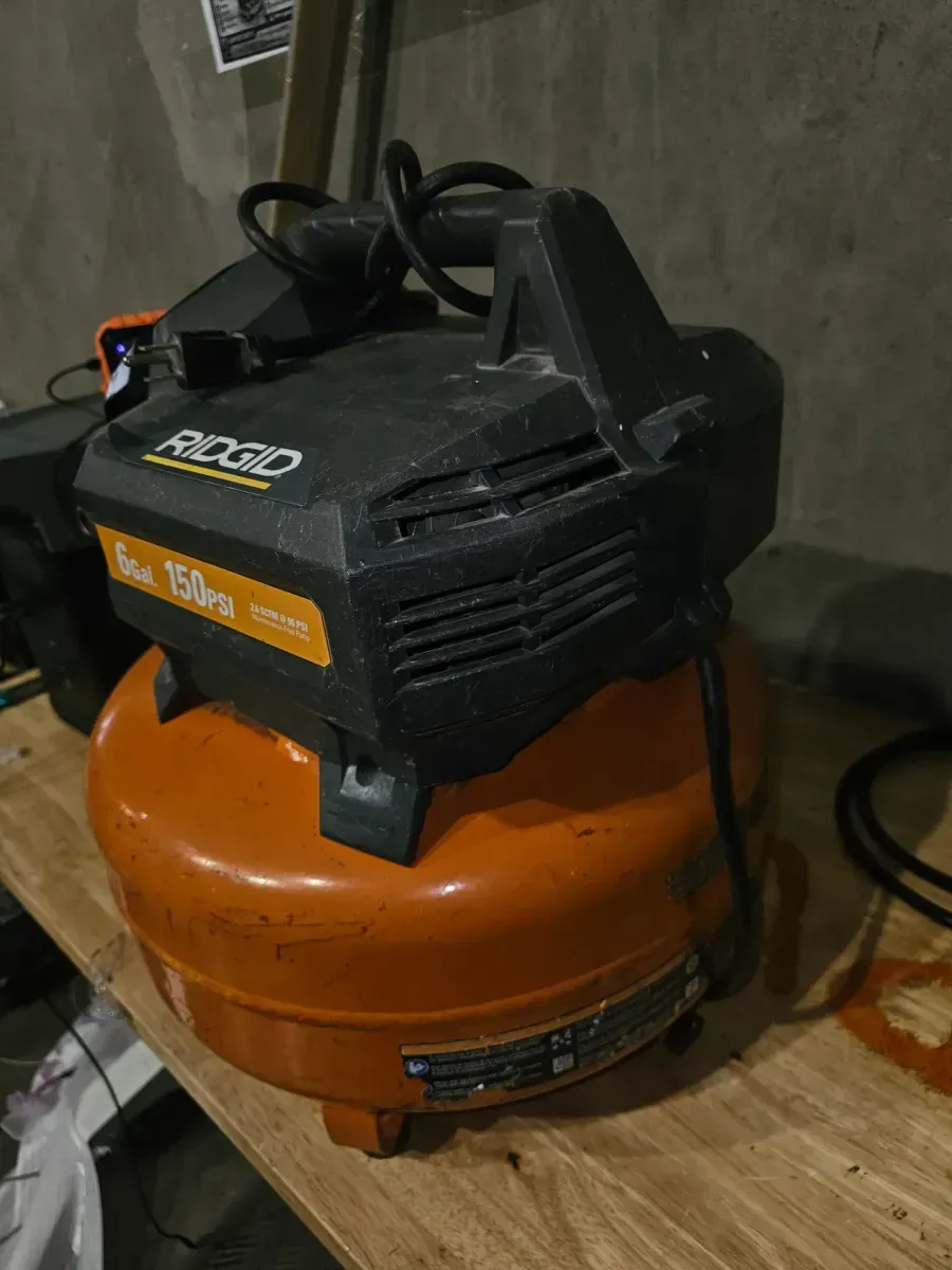 6 Gal. 150 PSI Portable Electric Oil-Free Jobsite Pancake Air Compressor with Dual Pressure Gauges and 2-Quick Couplers - image 4