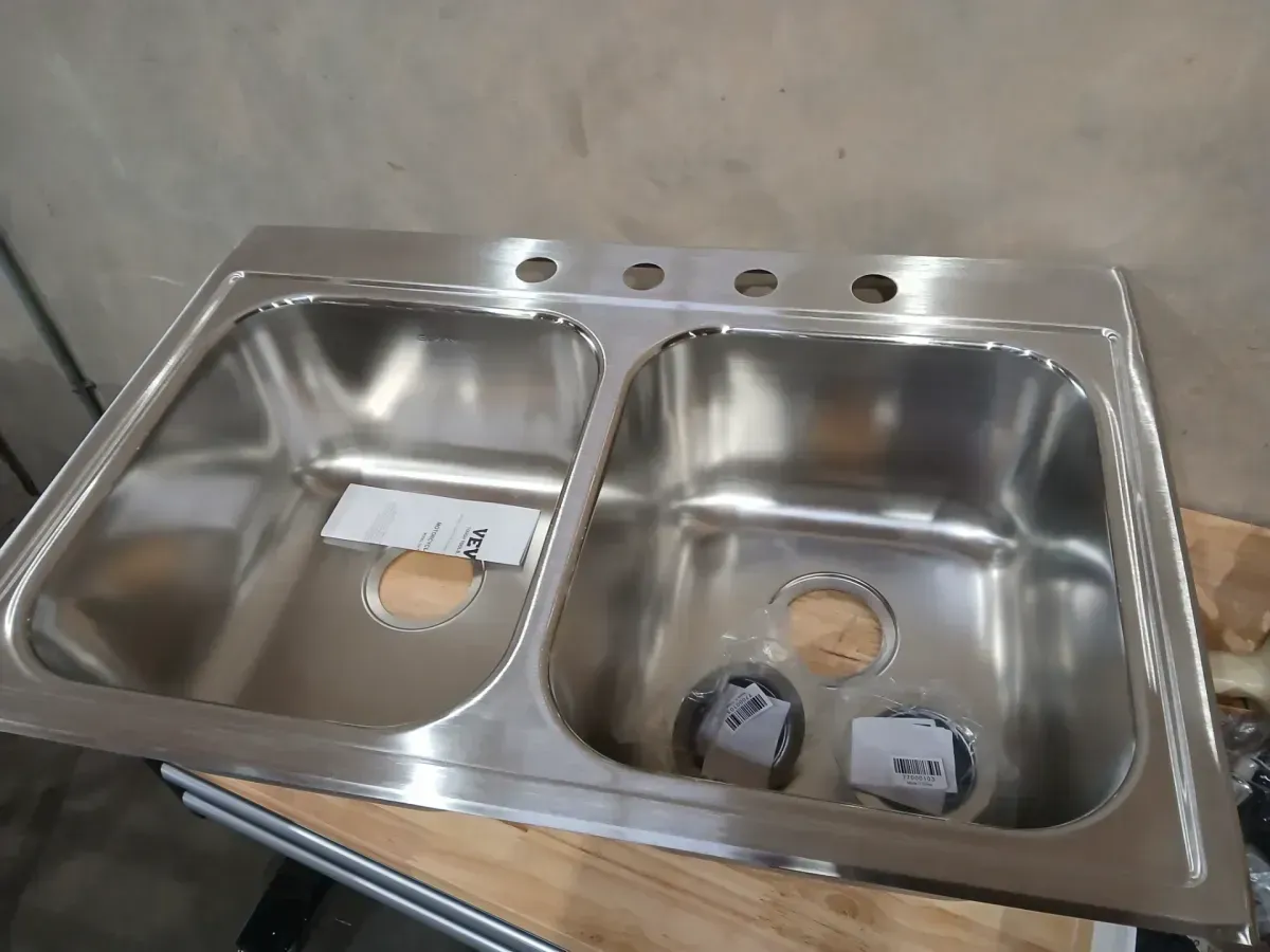 Parkway 33 in. Drop-in Double Bowl 20 Gauge Stainless Steel Sink w/Faucet - image 2