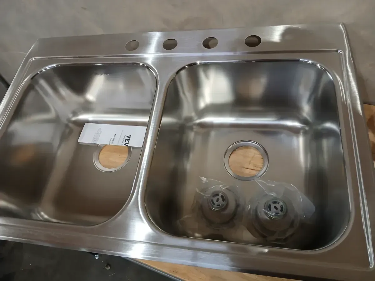 Parkway 33 in. Drop-in Double Bowl 20 Gauge Stainless Steel Sink w/Faucet - image 3