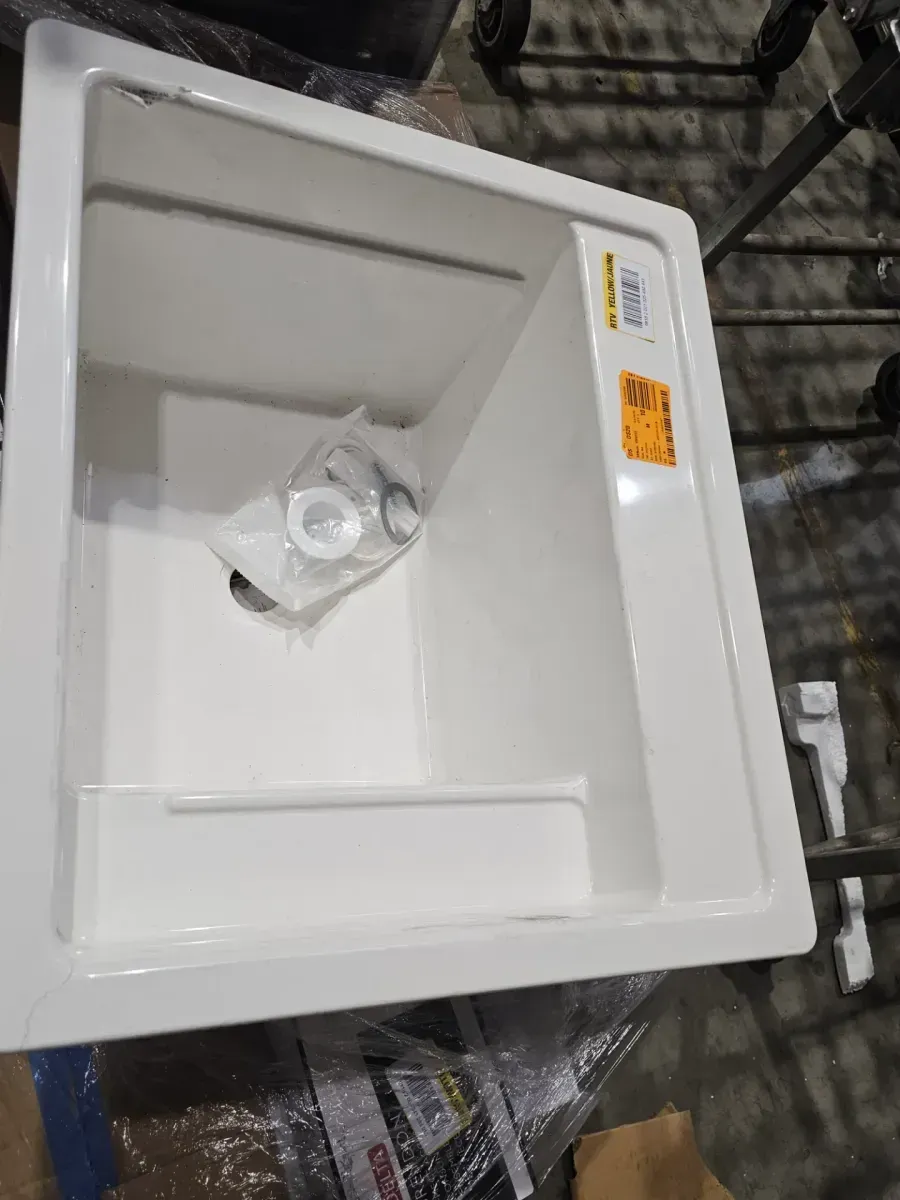 Pet Spa II 21 in. x 11.25 in. x 14 in. Acrylic Square Drop-in Laundry Tub in White - image 5