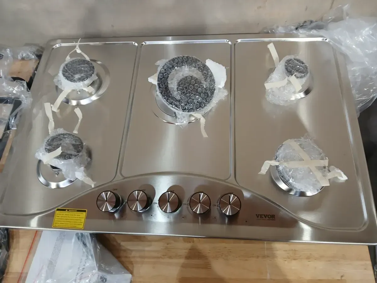 30 in. Gas Cooktop, Max 12250 BTU NG/LPG Convertible Stainless Steel Natural Gas Hob, 5 Burners Built-in Gas Stove Top - image 4