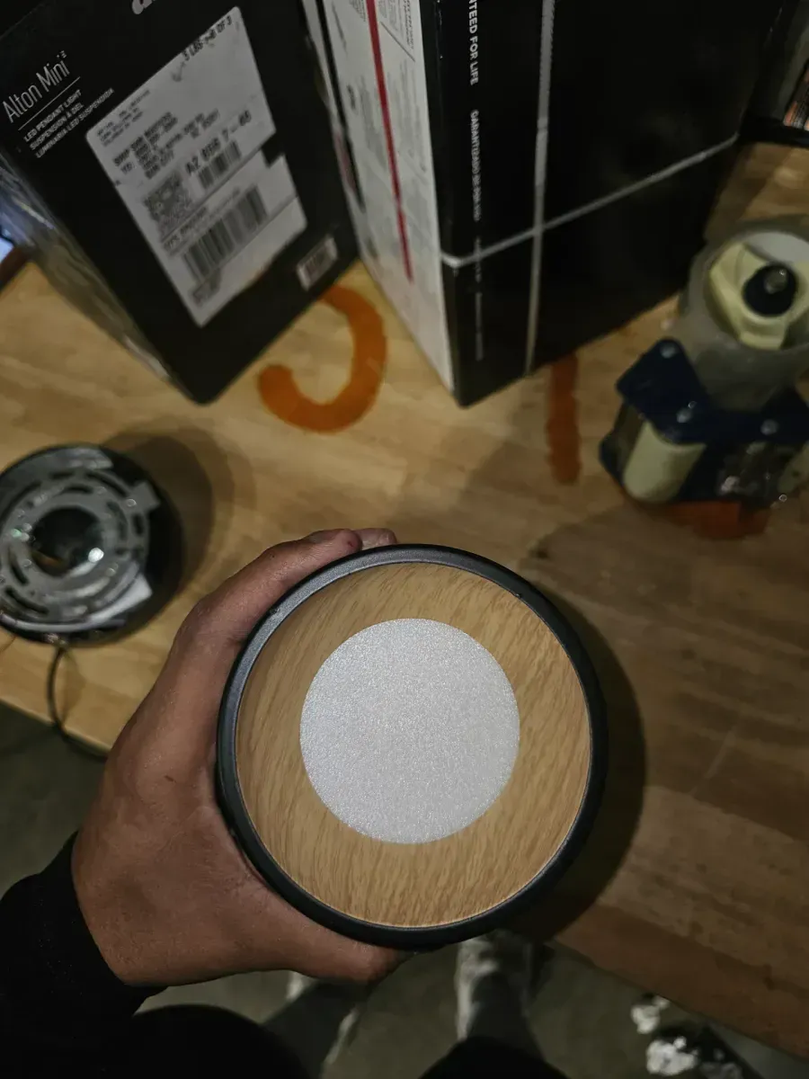 Alton 15-Watt 1 Light Black & Wood Modern 5 CCT Integrated LED Mini Pendant Light Fixture for Kitchen Island - image 3