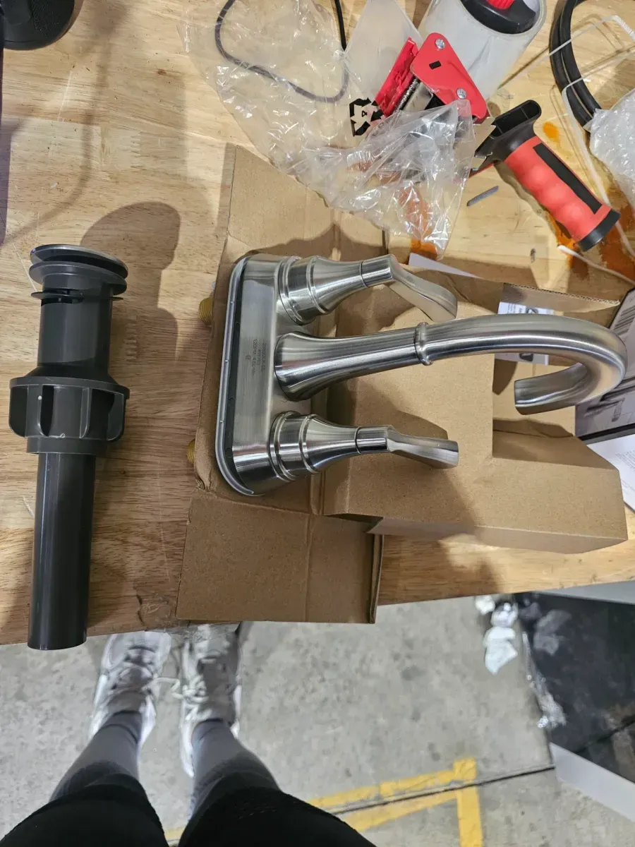 Faryn 4 in. Centerset Double-Handle Bathroom Faucet in Brushed Nickel - image 2