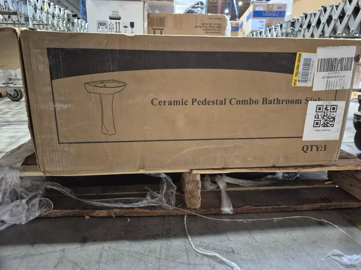 20 in. x 16.5 in. Pedestal Bathroom Sink in White Vitreous China with Single Faucet Hole and Overflow - image 2