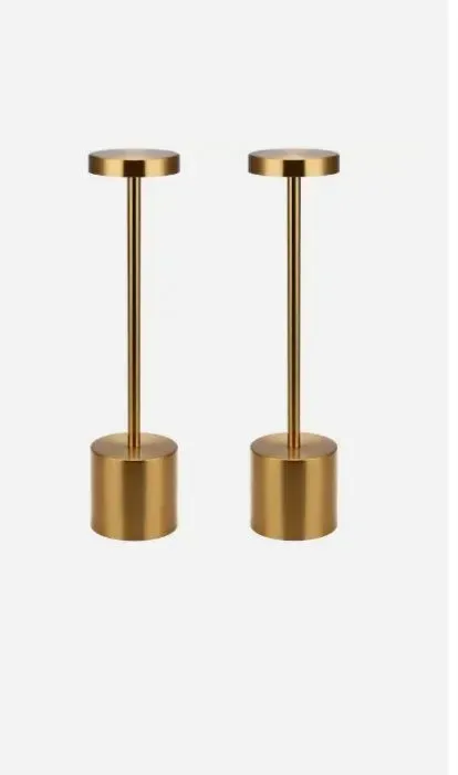 Set of 2 Modern Cordless LED Table Lamps in Gold Finish - image 1