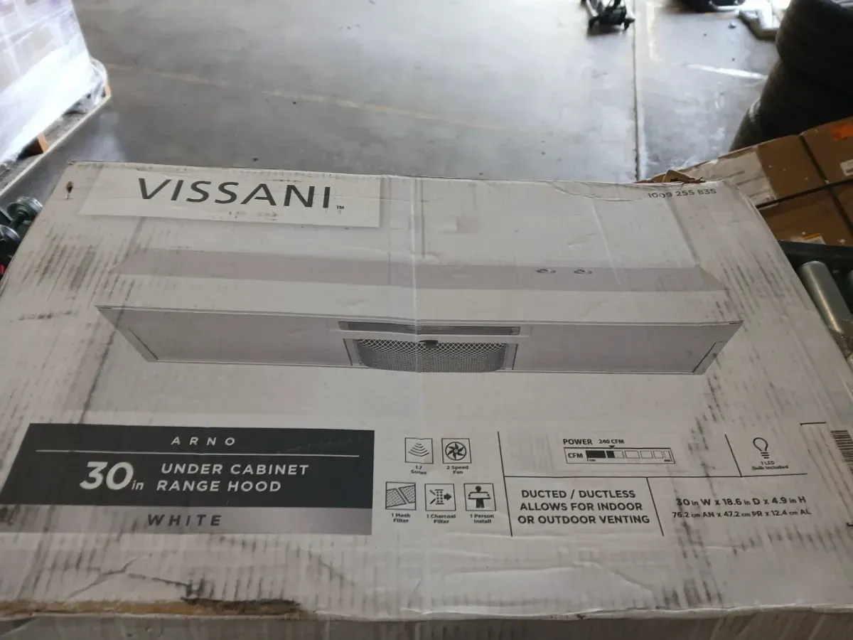 Arno 30 in. 240 CFM Convertible Under Cabinet Range Hood in White with Lighting and Charcoal Filter - image 2