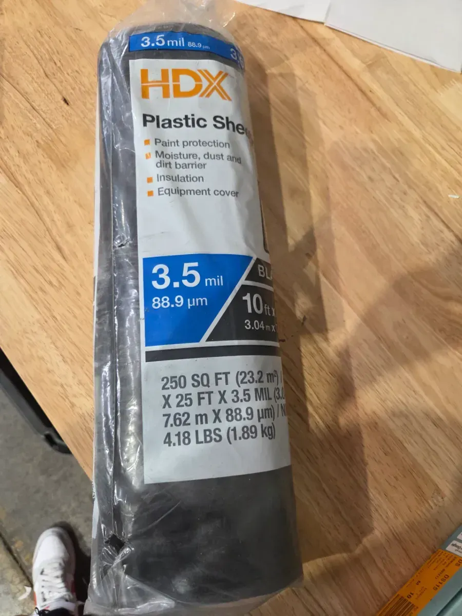 10 ft. x 25 ft. Black 3.5 mil Plastic Sheeting - image 2