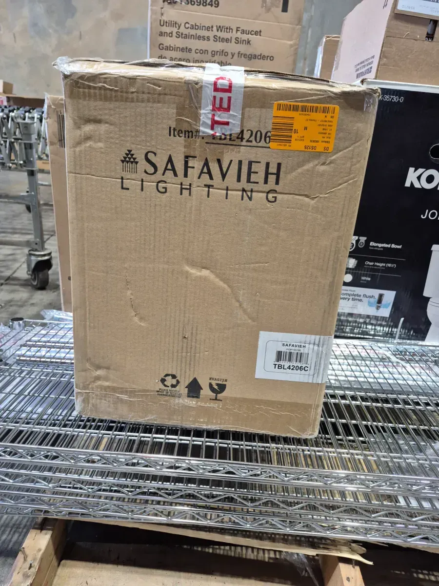 Finnley 27. 5 in. Light Blush Crackle Table Lamp with Off White Shade - image 2