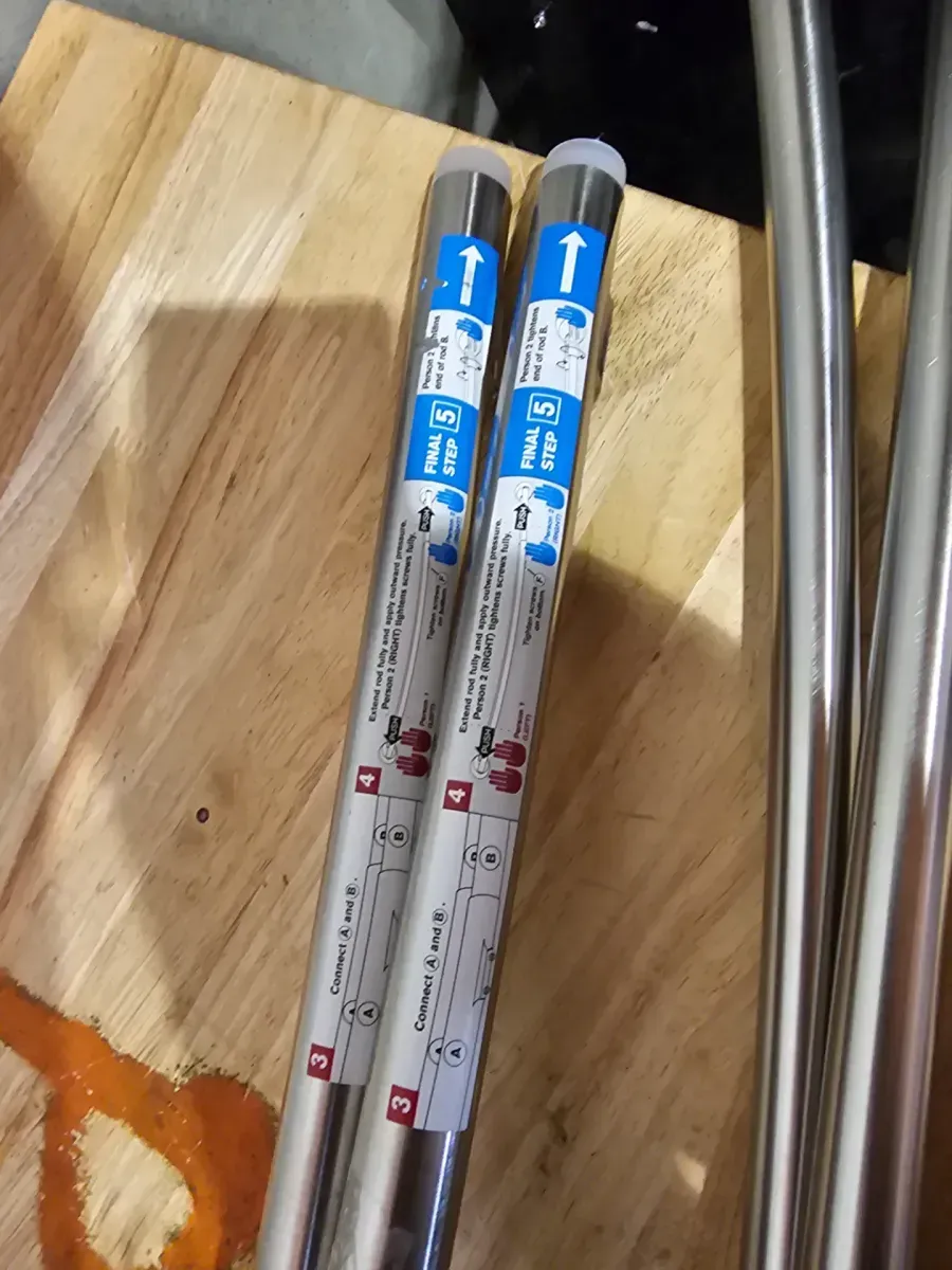 Rustproof 72 in. High-Grade Stainless Steel Dual Mount Double Curved Shower Rod in Brushed Nickel - image 4