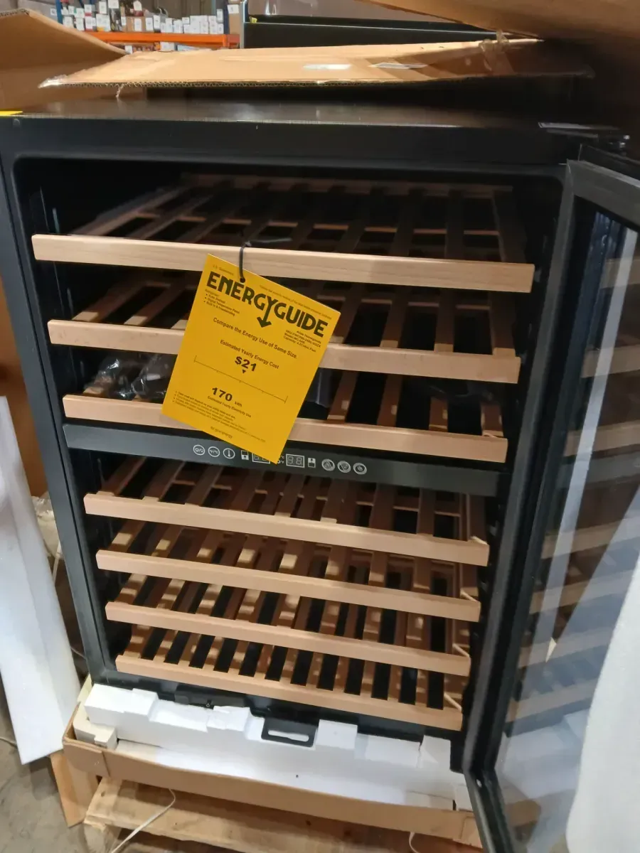 23.5 in. Dual Zone 54-Bottle Undercounter/ Freestanding Wine Cooler in Black with Reversible Door, Removable Shelves - image 3