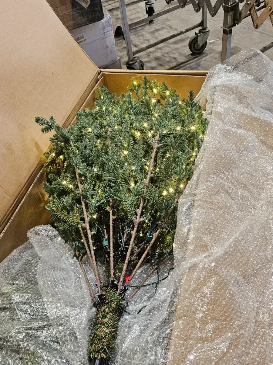 Pre-Lit Slim Artificial Christmas Tree with Warm White LED Lights - image 1