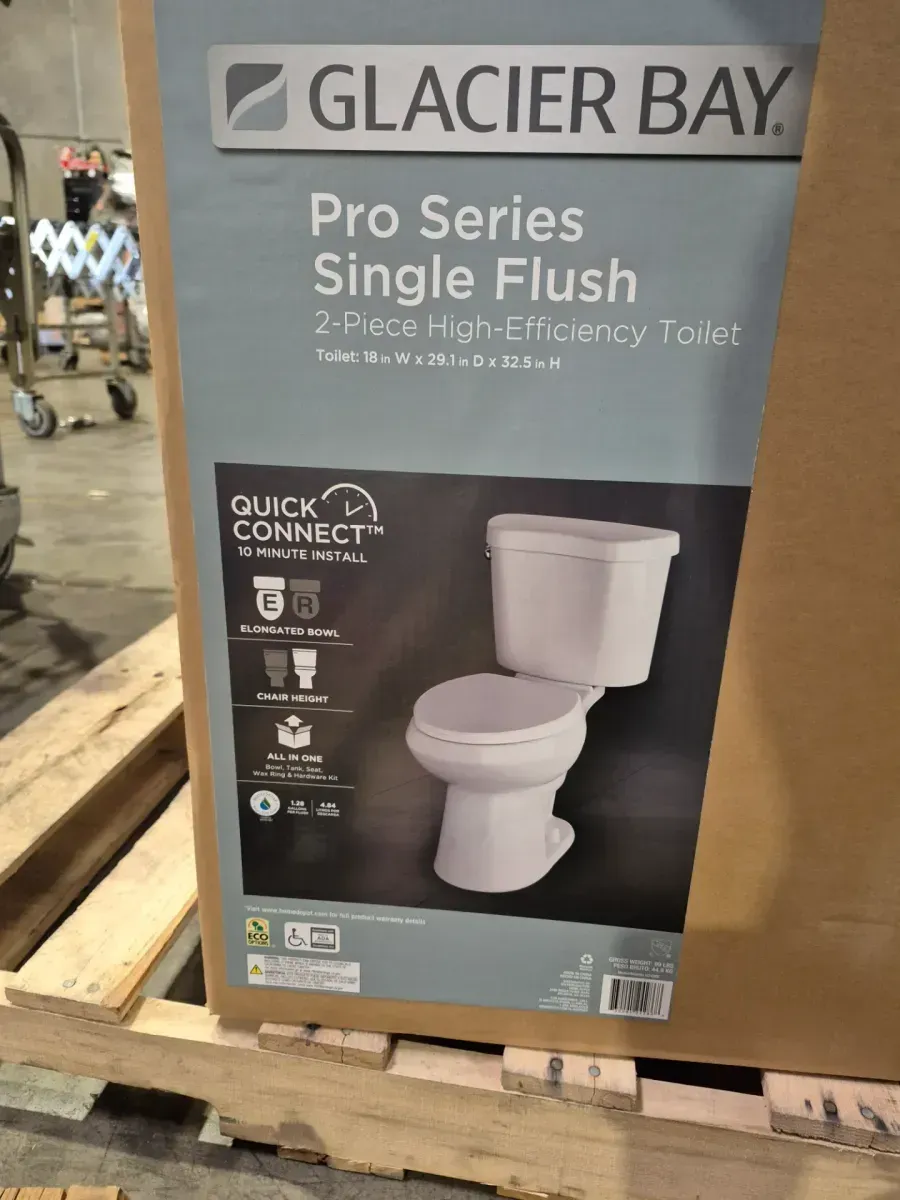 12 in. Rough In Two-Piece 1.28 GPF Single Flush Round Toilet in Biscuit, Seat Included - image 2