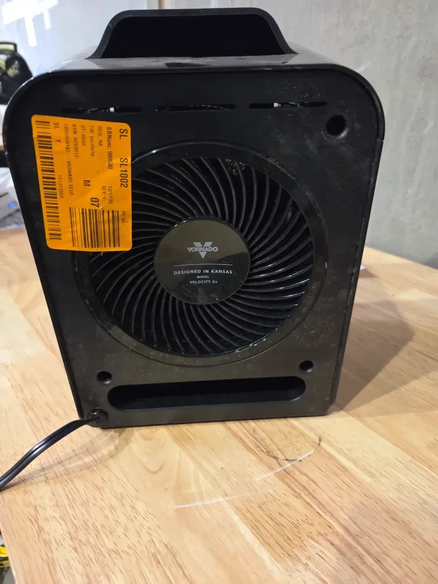 Forced Air Velocity 5 Whole Room 1500-Watt 5118 BTU Electric Space Fan Electric Heater Furnace, Black - image 4