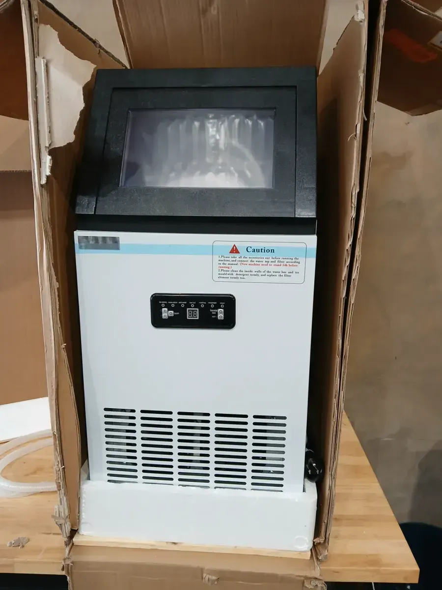 14 in. 120 lbs. Full Size Ice Cubes per day Ice Maker with Water Filter Interior Blue LEDs in Silver Stainless Steel - image 3