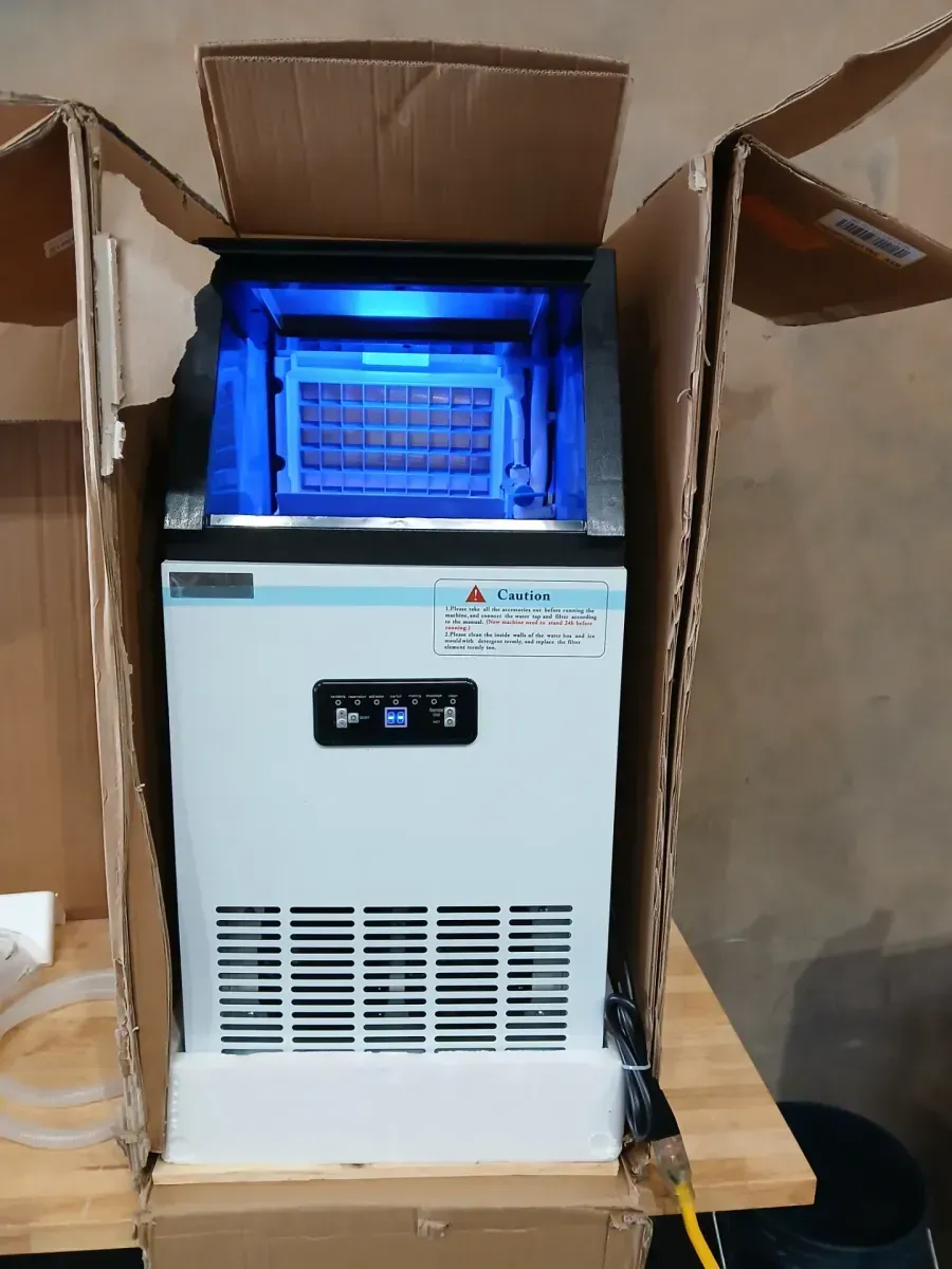 14 in. 120 lbs. Full Size Ice Cubes per day Ice Maker with Water Filter Interior Blue LEDs in Silver Stainless Steel - image 5