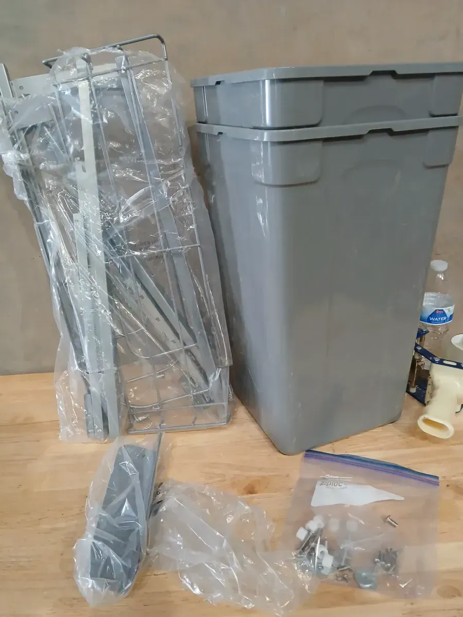 Pull-Out Trash Can 27 qt. x2, Under Mount Kitchen Bin, Heavy Duty Soft-Close Bin with Door Kit, for Cabinet/Sink (Grey) - image 3