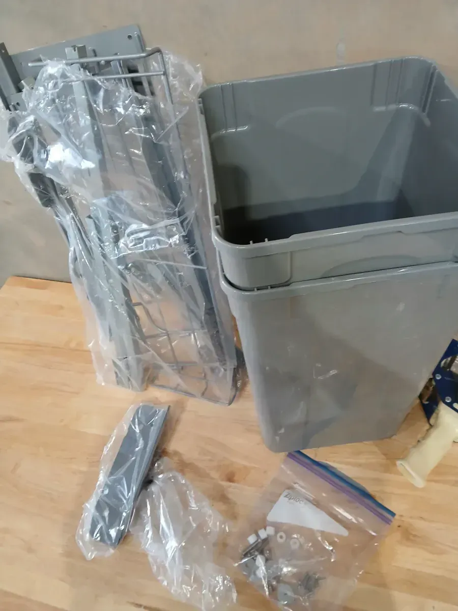 Pull-Out Trash Can 27 qt. x2, Under Mount Kitchen Bin, Heavy Duty Soft-Close Bin with Door Kit, for Cabinet/Sink (Grey) - image 4