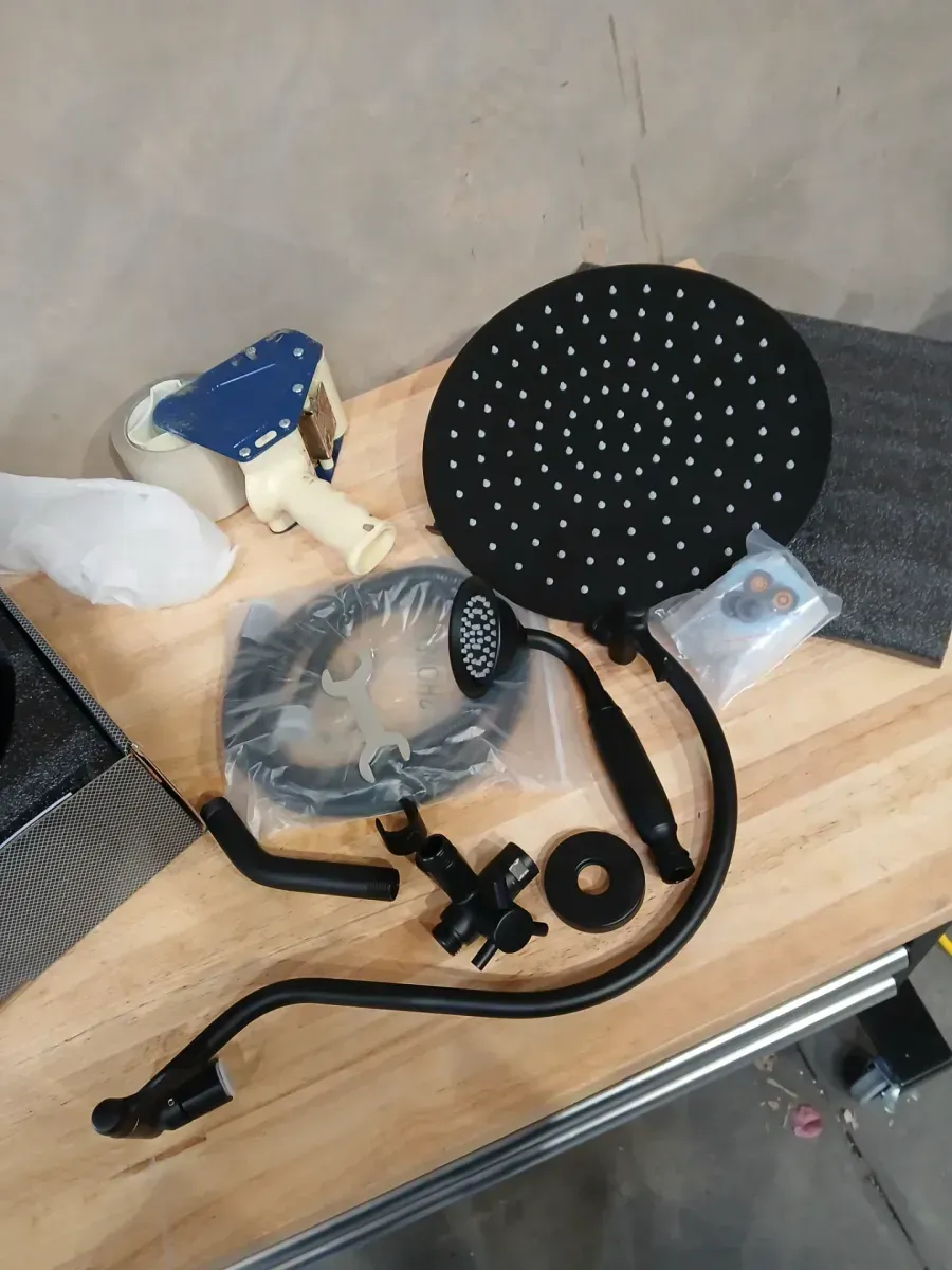 2-Spray 12 in. Dual Shower Head Wall Mount Fixed and Handheld Shower Head 1.5 GPM in Matte Black (Valve not Included) - image 3