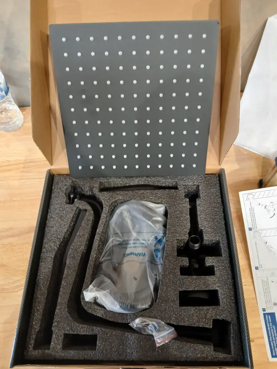 2-Spray 12 in. Dual Shower Head Wall Mount Fixed and Handheld Shower Head 1.5 GPM in Matte Black (Valve not Included) - image 2