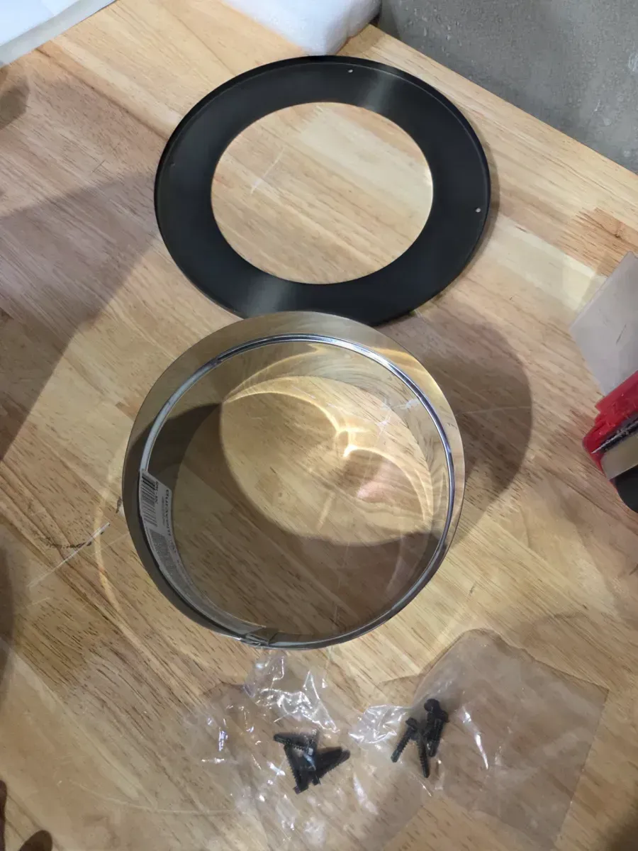 Model DVL Double Wall Stove Pipe 6in. Diameter Chimney Adapter with Trim, DB & DVL - image 2