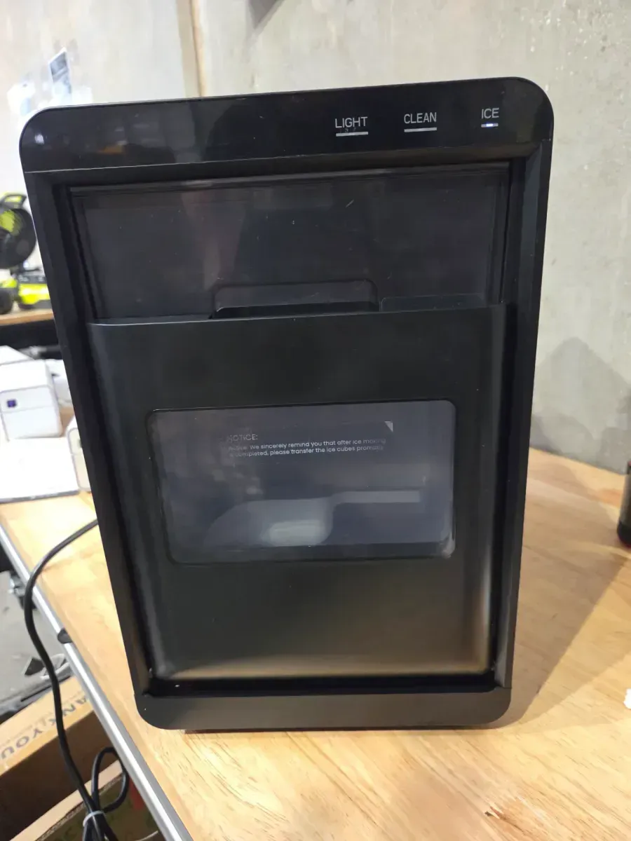 9.6 in. 45lb/24H Nugget Ice Countertop Portable Ice Maker in Black - 9 Cubes/6Mins, Auto-Clean, Basket and Scoop - image 3